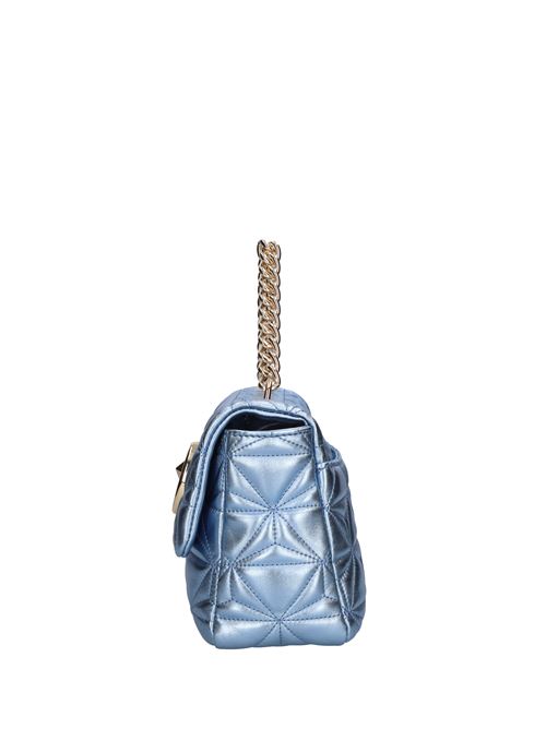 Leather bag LA CARRIE | SHINY STEPHY MED.  HAND BAGAZZURRO